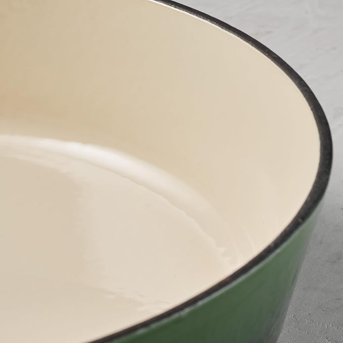 Tramontina Bestow Enameled Cast Iron Dutch Oven Pot with Lid, Round 5.5-quart, Cactus (Gold Knob)
