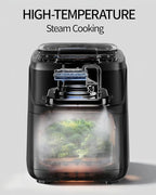 12-IN-1 Large Air Fryer, Non Toxic Steam Air Fryers with Superior Airflow, Self-Cleaning Smart Digital Air Fryer, Air Fry, Roast, Reheat, Dehydrate, Air Crisp Technology with 420F, 7.5 QT
