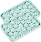 Round Ice Cube Tray 2 Pack BPA Free Silicone Flexible Easy Release 1.1 Inch x 50PCS Small Ice Ball Maker Mold for Whiskey, Cocktail, Chilling (Green)