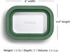 Caraway 6pc Glass Food Storage Set - 2.6 Cup Storage Containers For Food (6) - Non-Toxic Ceramic-Coated Glass - Air Release Technology - Compact & Stackable Design - Sage