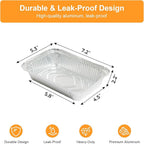 Notwoe® 50pc Disposable Aluminum Pans With Lids, 7x5 Combo Set, Disposable Baking and Cake Pan. (50 Pack w/Lids)