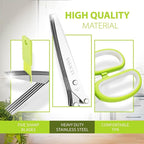 Herb Scissors with 5 Blades & Cleaning Kit, Stainless Steel Kitchen Shears for Herbs, Lettuce, Cilantro, Dishwasher Safe, Soft-Grip Handle