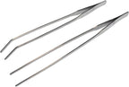 Longjet Kitchen Tweezers Metal Tongs for Cooking - Reptile Feeding Tongs for Gecko, Bearded Dragon, Snake - Long Forceps for Aquarium Plant