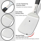 Stainless Steel Spatula, Large Metal Spatula for Kitchen and Grilling, Heavy Duty Turner for Cast Iron Skillet with Silicone Handle, Cooking and Flipping Steak, Pancake, Burger, 4.6 x 3.7 In