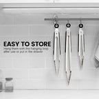 Chengu 12 Pack Stainless Steel Kitchen Tongs 7/9/12 Inches Food Serving Clip Kitchen Cooking Tongs High Heat Resistant Clips for Cooking Non Stick Locking Grill Salad (Black)
