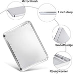 TeamFar Baking Sheet Set of 4, Stainless Steel Baking Pan Tray Cookie Sheet, Non Toxic & Healthy, Rust Free & Easy Clean - Dishwasher Safe