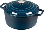 Enameled Cast Iron Dutch Oven Pot With Lid, Dutch Oven for Sourdough Bread Baking Round Pot Dule Handle, 6 Quart, Blue