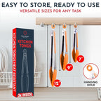 Kitchen Tongs for Cooking with Silicone Tips, Heat Resistant Tongs for Serving Food, 7-Inch, 9-Inch, 12-Inch Locking Silicone Tong, Set of 3 Salad Tong, Orange Kitchen Utensils
