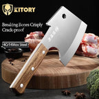 Kitory Meat Cleaver 6“, Heavy Duty Bone Chopper Cleaver Knife, Professional Butcher’s Axes Shape Forged Blade, Bone Breaker, Rosewood Wood Handle - 2025 Gifts