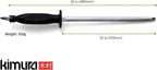 Kimura Professional Diamond Honing Rod, 10 Inch, Silver, Extra Fine Grit, Magnetized, Ergonomic Handle, Versatile Knife Sharpener, Japanese Gift Box