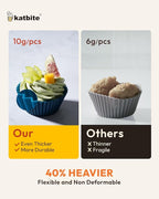 Silicone Cupcake Baking Cups Katbite 24 Pack Silicone Baking Cups Reusable Non-stick Heavy Duty Cupcake Liners for Baking Soft Pale Muffins Cups for Party Halloween Christmas