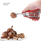 Cookie Scoop, Ice Cream Scoop, 1Tbsp/15 ml/0.5oz Cookie Scoops for Baking, 18/8 Stainless Steel Cookie Scooper for Baking, Cookie Dough Scoop with Non-slip Grip (Red)
