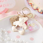 Bottle Openers Baby Shower Return Favors for Guests Cute Bottle Opener Decorations and Souvenirs with Organza Bags Tags for Theme Party Favors (Retro Style,73 pieces) (Teddy bear)