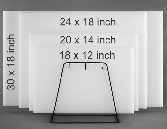 CURTA Cutting Boards for Kitchen, 24" x 18" x 0.5" Green Color Coded Plastic Commercial Chopping Board Anti Slip Surface Dishwasher Safe