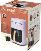 Beautiful 14-Cup Programmable Coffee Maker with Touch-Activated Display – Brew Hot Coffee Fast, Keep Warm & Auto-Pause (Lavender)
