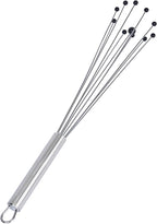 Restaurantware-German Standard 12.6 Inch Ball Whisk, 1 Kitchen Whisk With Silicone Balls - Ergonomic Handle, Dishwashable, Stainless Steel Manual Egg Beater, Durable, For Whisking, Stirring, Mixing