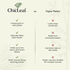 Chic Leaf Palm Leaf Bamboo Plates - 9-Inch Square, Pack of 50 - Eco-Friendly Compostable Platters - Microwave-Safe Disposable Plates - Durable Party Dishware