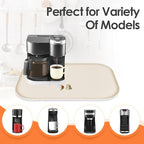 Silicone Coffee Maker Mat with Lip, 24'' x 16'' Heavy Duty Coffee Maker Mat for Countertops, Coffee Tray Fit Under Coffee Machine Appliance Automatic Machines Espresso Accessory, Beige