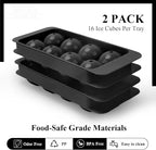 Whiskey Ice Cubes Mold,2 x 8 PCS x 1.8 inch Whiskey Ice Cubes,Circle Ice Cube Tray with Lid and Bin,Sphere Ice Ball Maker Mold,Round Ice Cube Mold for Cocktails(Whiskey Ice Cubes Mold,Black)