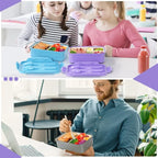 LOVINA Bento Boxes for Adults - 1100 ML Bento Lunch Box Container For Kids With Spoon & Fork - Durable Perfect Size for On-the-Go Meal, BPA-Free and Food-Safe Materials(Grey)