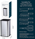 KITCHENDAO XL Stainless Steel Universal Knife Block Holder Without Knives, with Slots for Scissors and Sharpening Rod, Detachable for Easy Cleaning, Slotless Knife Holder Storage for Kitchen Counter