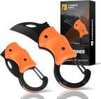 Small Pocket Knife for Men, Cool Folding Knife Box Cutter with 1.34inch Sharp Blade, Mini EDC Knives for Everyday Carry, Great Gift for Men (Orange)