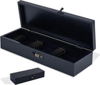 Upgraded Combination Lock Bamboo Locking Kitchen Knife Storage – Secure & Eco-Friendly Wooden Knife Box with Improved Quality, Fits in Drawers & Keeps Knives Safe (Black)