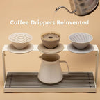 Palatti Universal Pour Over Coffee Drippers (Set of 3), Porcelain Ceramic Pour Over Coffee Maker Set, Adapt to All Paper Filters, Interchangeable Design Brings 11 Brewing Profiles, 1-4 cups