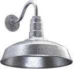 Steel Lighting Co. Gardena Barn Light | Outdoor Wall Mounted | 16" Dome | 11" Gooseneck | Farmhouse Light Made in America | Galvanized Exterior/Galvanized Interior