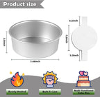 8 Inch Cake Pan Set of 2,Stainless Steel Round Layer Cake Baking Pans,No Coating Cake Pans Cake Mold, Mirror Finish Dishwasher Safe Cake Pans Sets for Baking