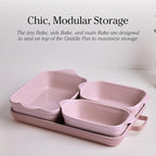 Our Place Bakeware Set | 5-Piece Nonstick, Toxin-Free, Ceramic, Cast Aluminum Set w/Oven Pan, Bakers, & Oven Mat | Space-Saving Nesting Design | Oven-Safe | Bake, Roast, Griddle and more | Blue Salt