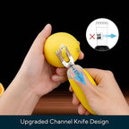KITCHENDAO Citrus Lemon Peeler Zester Tool to Save Effort, Ultra Sharp Lemon Rind Twist Peeler Tool Bar Bartender Lime Stripper for Cocktails Kitchen, Yellow