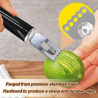 Channel Knife, 2 in 1 Lemon Peeler Zester Cocktail Garnish Citrus Zester 5 Baldes Ultra Sharp Lemon Rind Twist Peeler Stainless Steel Bar Tool Professional Grade Bar Accessory (Sliver)