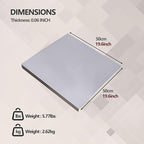 Stainless Steel Cutting Board for Kitchen - 304 Stainless Steel Chopping Boards for Baking, Double-Sided Use for Raw & Cooked Food - Ideal for Homemade Pasta, Pizza & Bread Making (19.6×19.6×0.06")