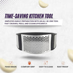 Garlic Press Rocker Set- Premium Garlic Crusher- Innovative & Fast Garlic mincer- Peeler and Scraper Included- Comfortable Grip