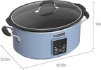 HOMECOOKIN Slow Cooker, Extra Large 10 Quart Digital Programmable Slow Cookers with Timer, Dishwasher Safe Glass Lid & Crock, Kitchen Appliance for Families and Gatherings, Blue