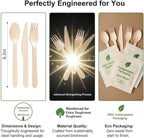 500 Pieces Disposable Cutlery, Wooden Utensils Set [200 Spoons, 200 Forks, 100 Knives] - Disposable Wooden Cutlery, Eco-Friendly Forks and Spoons, Compostable Cutlery Set Party Utensils