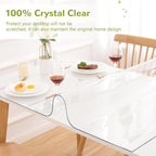 32 x 92 Inch Clear Table Cover Protector, Clear Table Protector for Dining Room Table, 1.5mm Plastic Table Cover, Waterproof Table Pad for Kitchen, Office