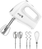 Mini Angel Hand Mixer, 400W Portable Kitchen Handheld Mixer with Eject Button, 5 Speed & 5 Stainless Steel Accessories, Egg Beaters and Whisk for Easy Whipping Cake, Cream, Batters, Cookies