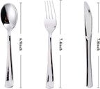 N9R 200PCS Silver Plastic Silverware Disposable Silver Plastic Silverware Cutlery Set, 100 Forks, 50 Spoons, 50 Knives for Party, Birthday, Wedding