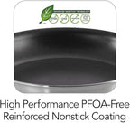 Tramontina Professional 10-Inch Non Stick Frying Pan, Heavy-Gauge Aluminum Skillet with Reinforced Nonstick Coating, Red Handle, Dishwasher and Oven Safe