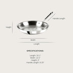 All-Clad D3 3-Ply Stainless Steel Fry Pan 12 Inch Induction Oven Broiler Safe 600F Pots and Pans, Cookware Silver