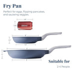 PRICUSIS Nonstick Ceramic Frying Pan, Skillet with Stay Cool Handle, Egg & Omelet & Chef's Pan, Induction Compatible & Oven Safe, Dishwasher Safe, PTFE PFAS & PFOA Free (10+12 Inch)