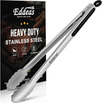 Grill Tongs, 17 Inch Extra Long BBQ Tongs, Heat Resistant 600 Degrees Stainless Steel tongs, Kitchen Metal Locking Tongs for Cooking, Grilling, Outdoor Barbecue