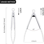 7 inch Cooking Tongs, MSY BIGSUNNY Set of 3 Mini Kitchen Tongs Silicone Serving Tongs With Silicone Tips for FoodGrill, Salad, BBQ (Snow White)