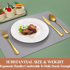 Lazycorner 40 Pcs Gold Silverware Set for 8, Food Grade Stainless Steel Flatware Set Include Fork/Knife/Spoon, Mirror Polished Eating Utensils Sets, Reusable Silverwear Cutlery Set, Dishwasher Safe