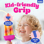 5 pcs Drip Free Popsicle Holders for Kids, Reusable Silicone Ice Cream Holder With Straw, Mess Free Popsicle Drip Catcher for Toddlers, Dishwasher Safe BPA Free, Fit Standard Stick Ice Pop (5 Colors)