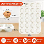 CAKETIME Silicone Mini Muffin Pan, 24 Cups Nonstick Mini Cupcake Pan for Baking Muffin, Cupcake, Egg Bites, Fat Bomb, 2 Pack Confetti
