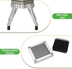 Commercial Chopper Vegetable Cutter Fruit Dicer Heavy Duty Stainless Stee Dicer Cutter Onion Chopper Professional Food Dicer for French Fry Tomato Peppers Potato (1/4″ Blade)