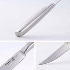 Messermeister Avanta Forged 5” Fine Edge Steak Knife Set - Pack of 2 - German X50 Stainless Steel - Rust Resistant & Easy to Maintain - 8 Steak Knives Total